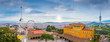 Barcelona city panorama view from Tibidabo Mountain