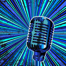 Blue Retro Microphone