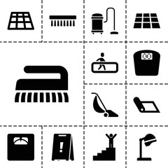 Sticker - Floor icons. set of 13 editable filled floor icons