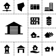 Poster - Real icons. set of 13 editable filled real icons