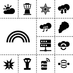 Poster - Cloud icons. set of 13 editable filled cloud icons