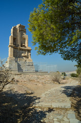 Wall Mural - filopapou monument near to Acropolis Athens Greece colors