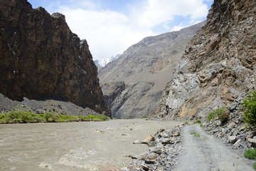 Beautiful Bartang Valley near Savnon, Pamir Mountain Range, Tajikistan