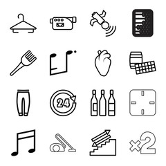 Poster - Single icons. set of 16 editable outline single icons
