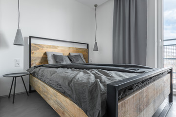 Wall Mural - Bed with metal frame