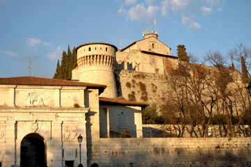 Wall Mural - View of the historic Castle from the city of Brescia - Brescia - Italy 011