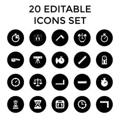 Poster - Measurement icons. set of 20 editable filled measurement icons