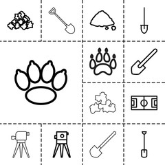 Canvas Print - Ground icons. set of 13 editable outline ground icons