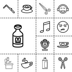 Poster - Clipart icons. set of 13 editable outline clipart icons