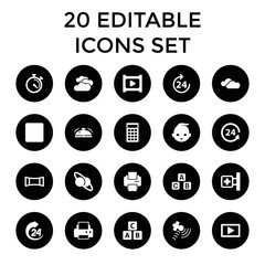 Poster - Glossy icons. set of 20 editable filled glossy icons