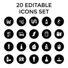 Canvas Print - Tube icons. set of 20 editable filled tube icons