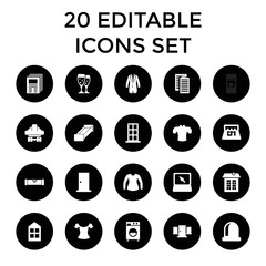 Sticker - Front icons. set of 20 editable filled front icons