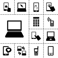 Poster - Touch icons. set of 13 editable filled touch icons