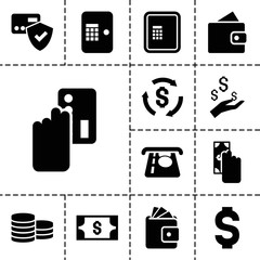 Canvas Print - Payment icons. set of 13 editable filled payment icons