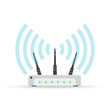 Wireless ethernet modem router sign, Vector illustration.