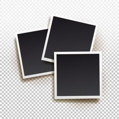 Wall Mural - set of instant photo frame. realistic instant snapshot. modern photography element, mockup. vector i