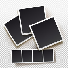 Wall Mural - set of instant photo frame. realistic instant snapshot. modern photography element, mockup. vector i