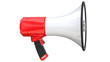 3d rendering of megaphone, isolated on white background. 3D illustration of bullhorn -Clipping Path.
