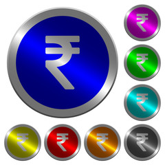 Wall Mural - Indian Rupee sign luminous coin-like round color buttons