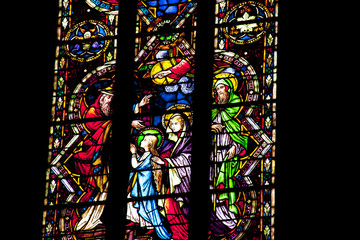 Rouffach. Vitrail de l'église notre dame de l'Assomption,  Grand Est, Haut Rhin