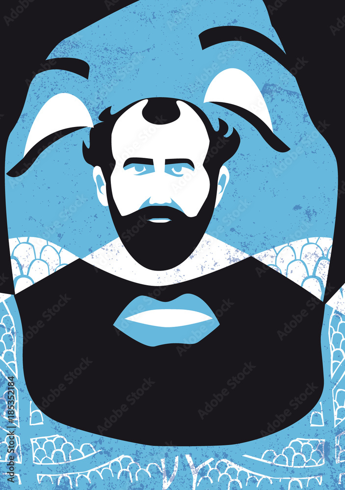 Klime Graphics Gustav Klimt vector portrait Stock Vector | Adobe Stock