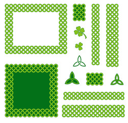 Green celtic style design elements