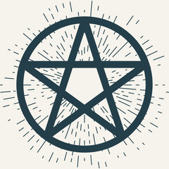 Wall Mural - Pentagram occult symbol