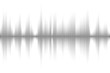 Digital sound equalizer with black dots on white background. Vector illustration.
