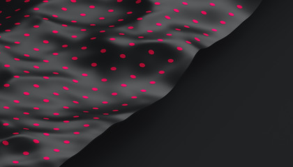 Poster - Abstract 3d rendering of smooth surface with ripples. Cloth with waves. Modern background design for poster, cover, branding, banner, placard.