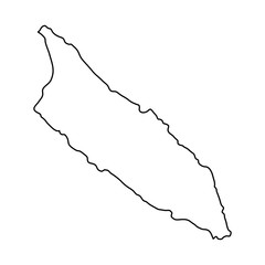 Fototapete - Aruba map of black contour curves on white background of vector illustration