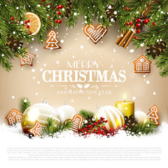 Wall Mural - traditional christmas greeting card