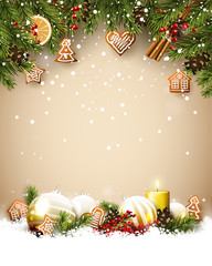 Wall Mural - traditional christmas template