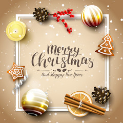 Wall Mural - traditional christmas greeting card