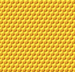 Poster - Abstract yellow cubes. Seamless pattern background. 3d rendering