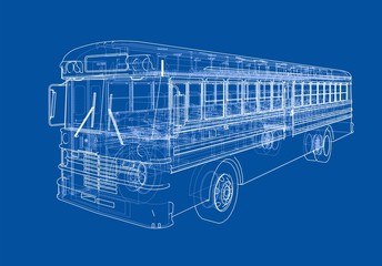 Poster - school bus outline vector