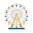 Colorful ferris wheel on white background, vector illustration