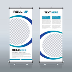 Wall Mural - Roll up sale banner design template, abstract background, pull up design, modern x-banner, rectangle size.