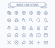 Basic line mini icons.Editable stroke. 24x24 grid. Pixel Perfect.Delete,search,home,settings,plus,contacts and message