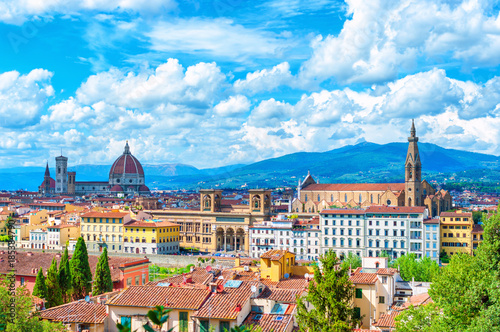 Plakat Florencja (Firenze) cityscape, Włochy