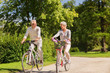 © Syda Productions - happy senior couple riding bicycles at summer park