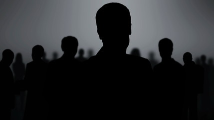 black silhouettes of business people