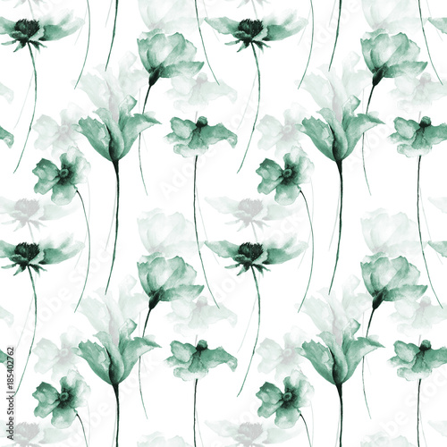 Seamless pattern with Original flowers