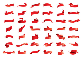 Wall Mural - vector red ribbon