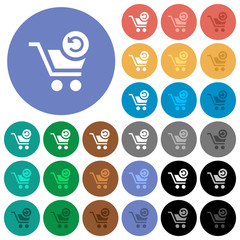 Wall Mural - Undo last cart operation round flat multi colored icons