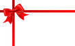 Present Red ribbon and a bow - Gift Card, Gift voucher template with place for text - Invitation