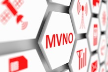 MVNO Concept Cell Blurred Background 3d Illustration