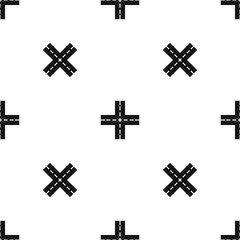 Poster - Crossing road pattern seamless black