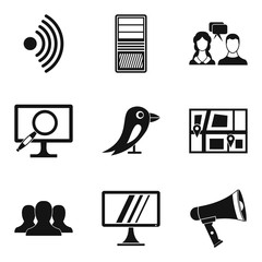 Poster - Communication icons set, simple style