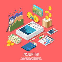 Wall Mural - Accounting Elements Conceptual Background 