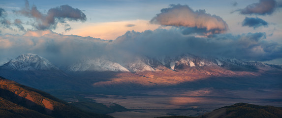 View of Chuya ridge of Altai mountains, West Siberia, Russia.